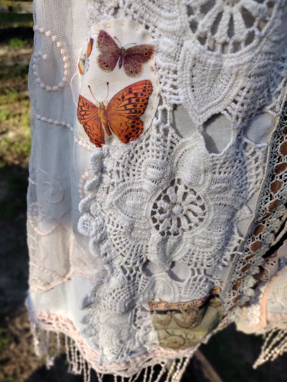 Boho Crochet Fringe Vest - Wearable Art - Picture 3 of 5